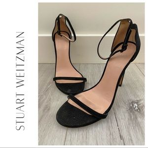 Stuart Weitzman Black Nudistsong Stiletto Sandal